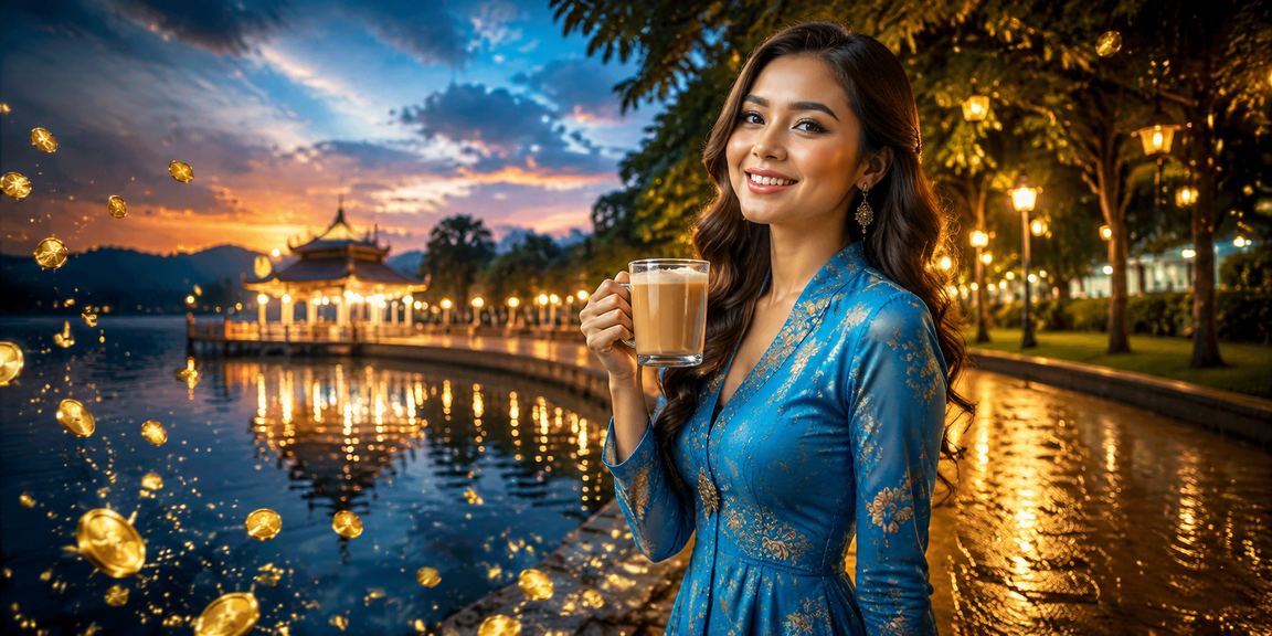 Wanita Malaysia berpakaian baju kurung menikmati permainan popular krx18 dari telefon pintar